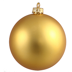 2.75 Inch Gold Matte Finish Round Christmas Ball Ornament Shatterproof UV 6 per Set