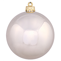 2.75 Inch Champagne Shiny Finish Round Christmas Ball Ornament Shatterproof UV 6 per Set