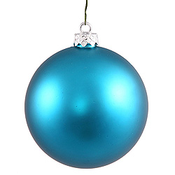 3 Inch Turquoise Matte Round Ornament 12 per Set