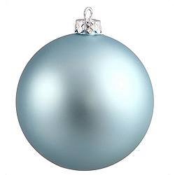3 Inch Baby Blue Matte Round Ornament 12 per Set