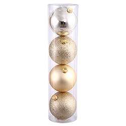 3 Inch Champagne Ornament Assorted Finishes Set Of 16