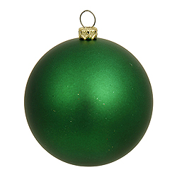 4 Inch Green Matte Round Ornament 6 per Set