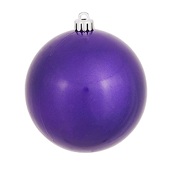 4 Inch Purple Candy Round Ornament 6 per Set