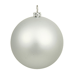 4 Inch Silver Matte Round Ornament 6 per Set