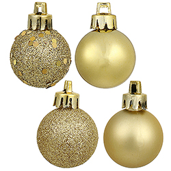 Christmastopia.com 4 Inch Gold Assorted Finishes Round Christmas Ball Ornament 12 per Set