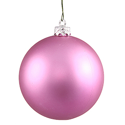 4 Inch Orchid Pink Matte Finish Round Christmas Ball Ornament Shatterproof UV 4 per Set