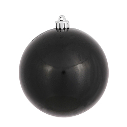 Christmastopia.com 4 Inch Black Pearl Finish Round Christmas Ball Ornament Shatterproof 4 per Set