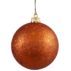 Christmastopia.com 4 Inch Burnish Orange Sequin Round Ornament 6 per Set