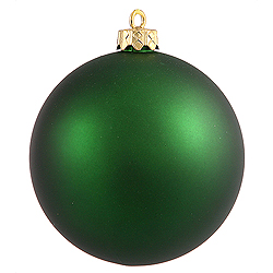 4 Inch Emerald Matte Round Ornament 6 per Set
