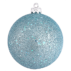 Christmastopia.com 4 Inch Baby Blue Sequin Round Ornament 6 per Set