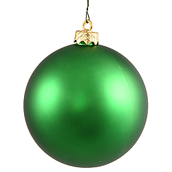 Christmastopia.com 4.75 Inch Green Matte Round Shatterproof UV Christmas Ball Ornament 4 per Set