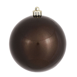 4.75 Inch Chocolate Candy Round Shatterproof UV Christmas Ball Ornament 4 per Set