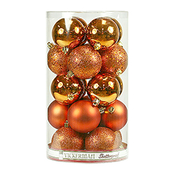 Christmastopia.com - 4.75 Inch Burnish Orange Ornament Assorted Finishes 4 per Set