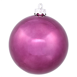 4.75 Inch Plum Shiny Round Shatterproof UV Christmas Ball Ornament 4 per Set