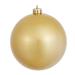 Christmastopia.com 6 Inch Gold Candy Round Shatterproof UV Christmas Ball Ornament 4 per Set