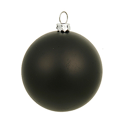 6 Inch Black Matte Round Shatterproof UV Christmas Ball Ornament 4 per Set