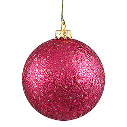 6 Inch Wine Sequin Round Shatterproof UV Christmas Ball Ornament 4 per Set