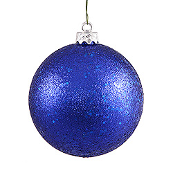 Christmastopia.com - 6 Inch Cobalt Blue Sequin Round Shatterproof UV Christmas Ball Ornament 4 per Set