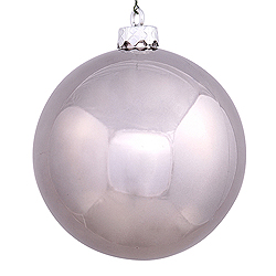 Christmastopia.com - 6 Inch Pewter Shiny Round Shatterproof UV Christmas Ball Ornament 4 per Set