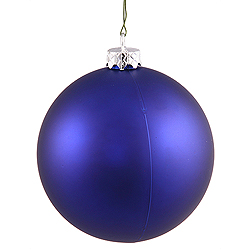 8 Inch Cobalt Blue Matte Round Ornament