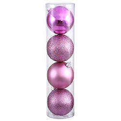 10 Inch Orchid Assorted Christmas Ball Ornament - Set of 4