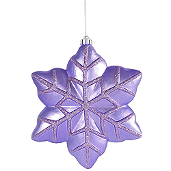 8 Inch Lavender Snowflake Ornament 4 per Set