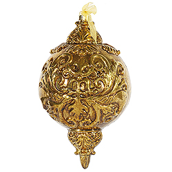 Christmastopia.com 12 Inch Antique Gold Shiny Embossed Antique Finish Christmas Ball Ornament