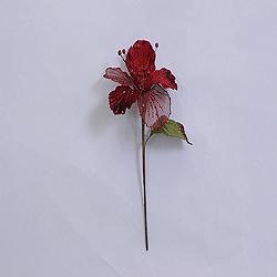Christmastopia.com - 23 Inch Red Velvet Magnolia Decorations 6 Inch Flower 2 Flower Stem