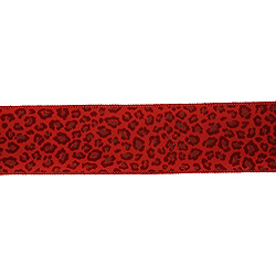 30 Foot Red Leopard Velvet Ribbon