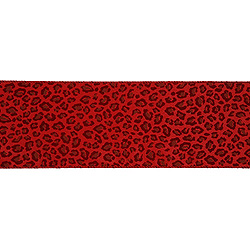30 Foot Extra Wide Red Leopard Velvet Ribbon