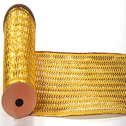 30 Foot Gold Dot Ribbon 2.5 Inch Width