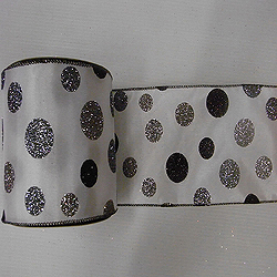 Christmastopia.com - 30 Foot White Glitter Dots Ribbon 2.5 Inch Width