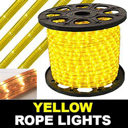 150 Foot Rectangle Yellow Rope Lights 18 Inch Increments