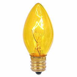 25 Incandescent C7 Yellow Twinkle Transparent Retrofit Night Light Replacement Bulbs