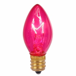 Christmastopia.com - 25 Incandescent C7 Pink Transparent Retrofit Night Light Replacement Bulbs