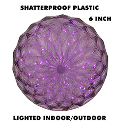 6 Inch Outdoor Crystal Ball 30 Purple LEDs