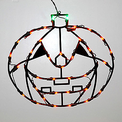 16 Inch Pumpkin Lighted Window Decoration - 35 LED Lights