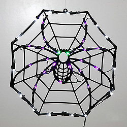 17 Inch Spider Web Lighted Window Decoration - 35 LED Lights