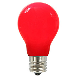 A19 LED Red Ceramic Retrofit Replacement Bulb E26 Nickle Base