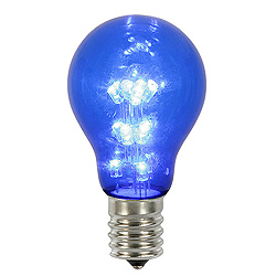 25 A19 LED Blue Transparent Retrofit Replacement Bulb E26 Nickle Base