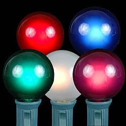 25 LED G30 Globe Multi Color Ceramic Retrofit Night Light C7 Socket Replacement Bulbs