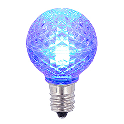 Christmastopia.com 25 LED G30 Globe Blue Faceted Retrofit Night Light C7 Socket Replacement Bulbs