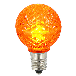 Christmastopia.com 25 LED G30 Globe Orange Faceted Retrofit Night Light C7 Socket Replacement Bulbs