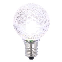 Christmastopia.com 25 LED G30 Globe Pure White Faceted Retrofit Night Light C7 Socket Replacement Bulbs