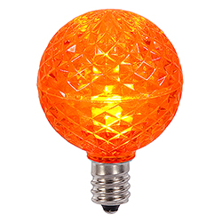 25 LED G40 Globe Orange Faceted Retrofit Night Light C7 Socket Replacement Bulbs