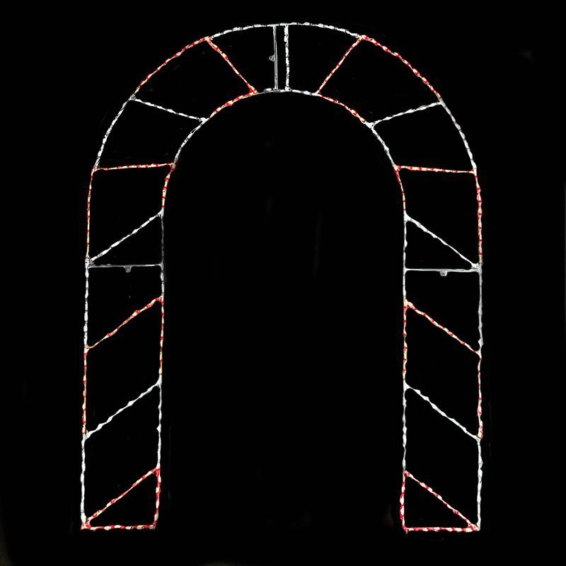 Archway Red White Commercial LED Lighted Outdoor Lawn Decoration