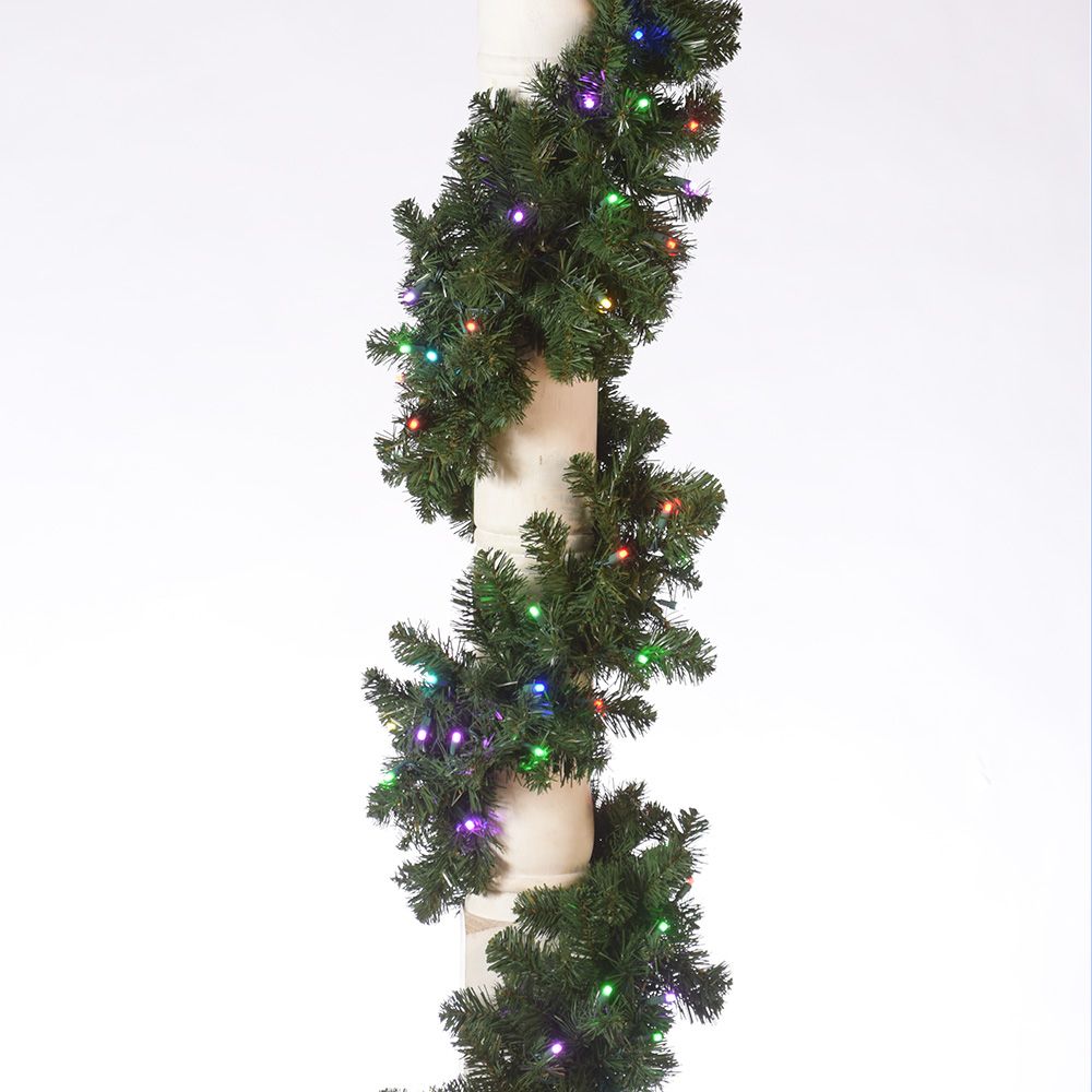 9 Foot Sierra RGB Color Change Artificial Christmas Garland Set Of 6