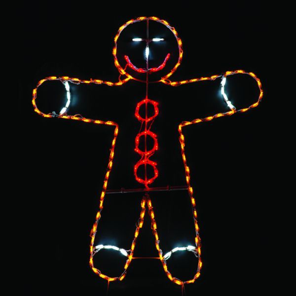 Gingerbread Boy LED Lighted Outdoor Christmas Decoration