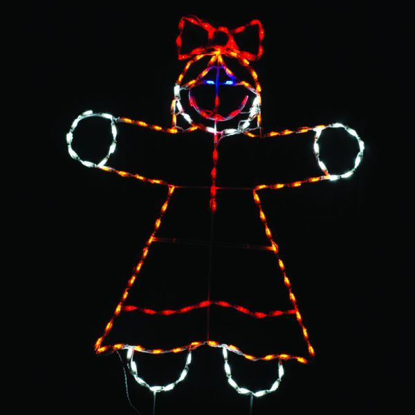Gingerbread Girl LED Lighted Outdoor Christmas Decoration