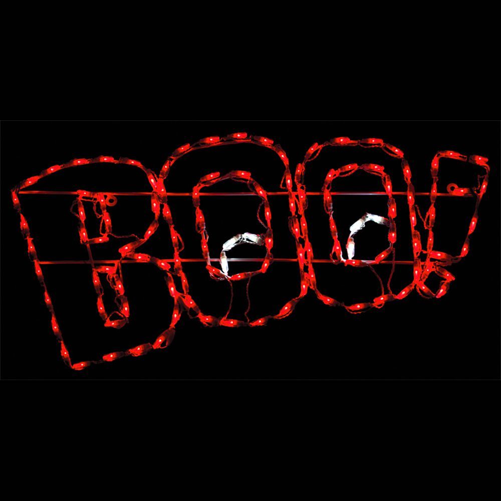 BOO! LED Lighted Outdoor Halloween Sign Decoration